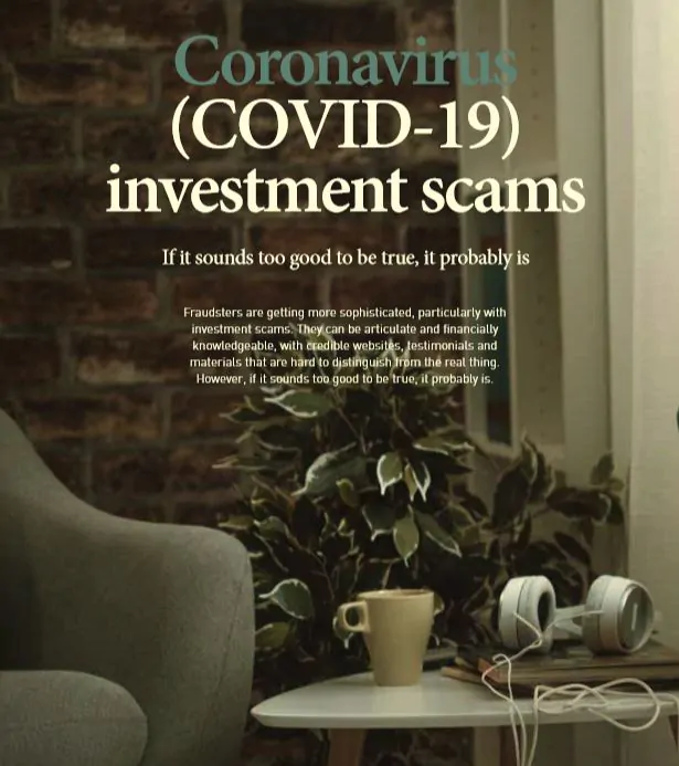 Coronavirus (COVID-19) investment scams 5 Covid 1