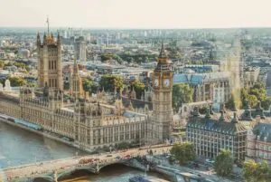 A birds eye view of the Houses of Parliament
